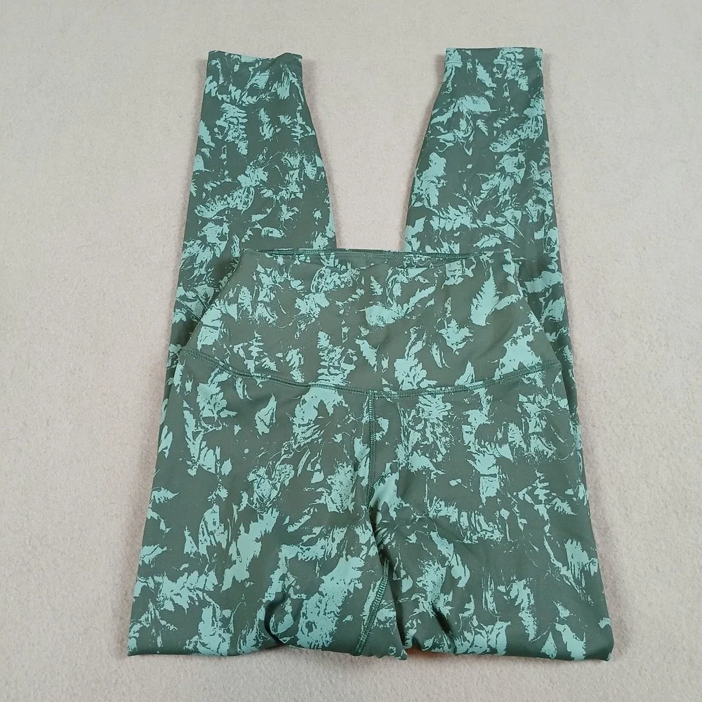 NWT Nike One Dri-Fit High-Waisted 7/8 Size XS Women's Green Printed Leggings‎